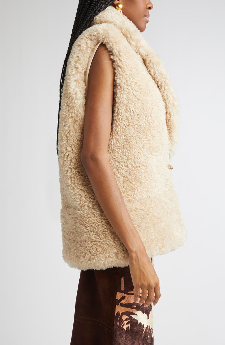 Johanna Ortiz Western Whimsy Genuine Shearling Vest, Alternate, color, Sand