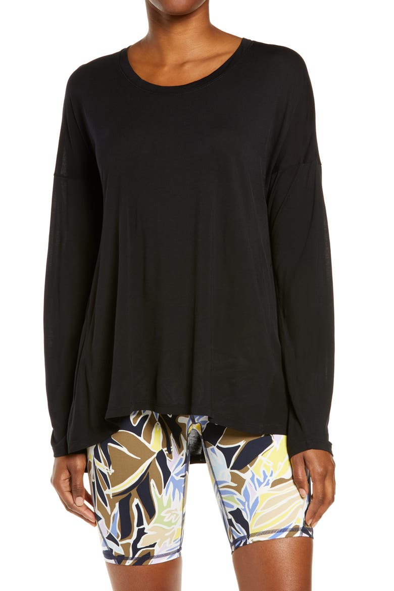 Easy Peazy Long Sleeve Shirt, Main, color, BLACK