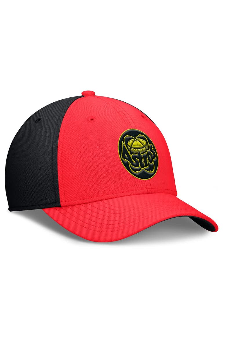 Men's Nike Crimson/Black Houston Astros Neon 90s Rise SwooshFlex Hat, Alternate, color, Crimson