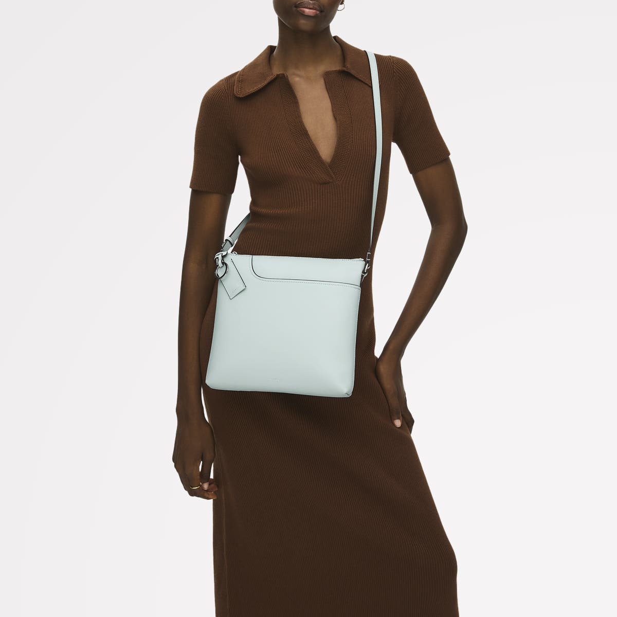 Pockets Large Ziptop Crossbody Bag, Alternate, color, Seafoam