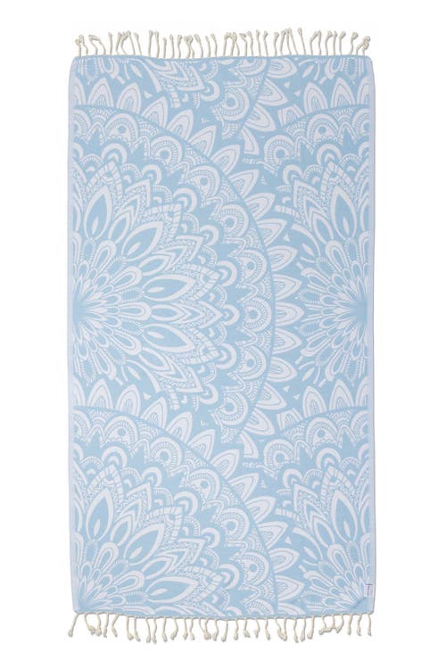 Infusezen Mandala Organic Turkish Towel In Blue