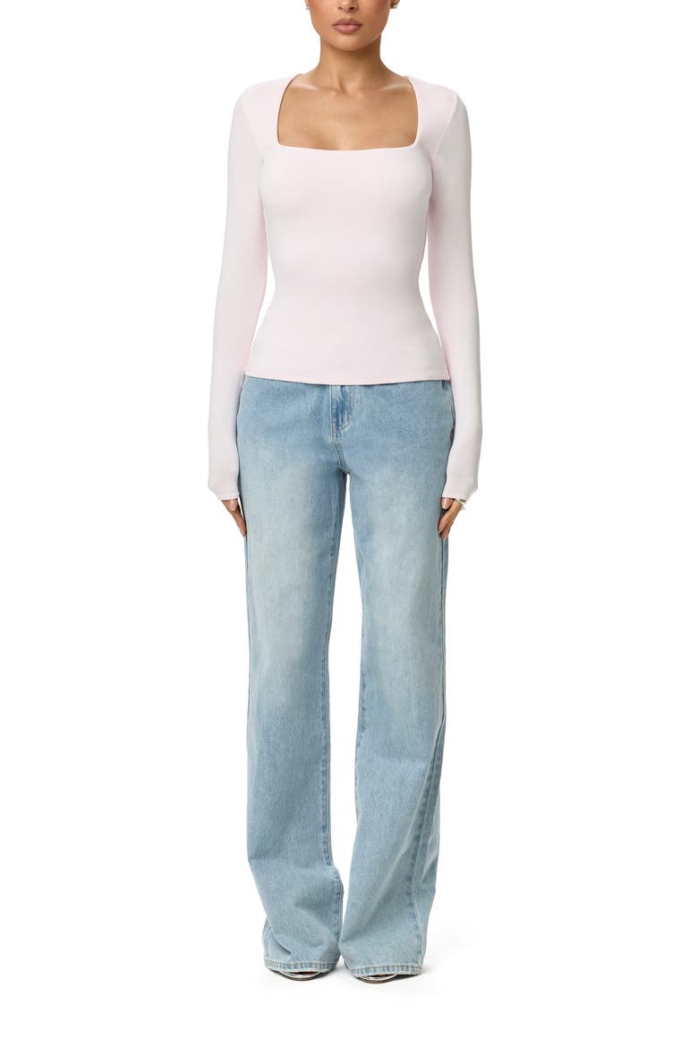 Square Neck Crop Top, Alternate, color, PALE PINK