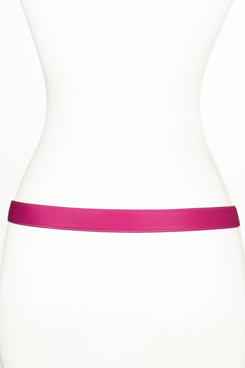 Pineapple buckle Leather Belt, Alternate, color, Pink