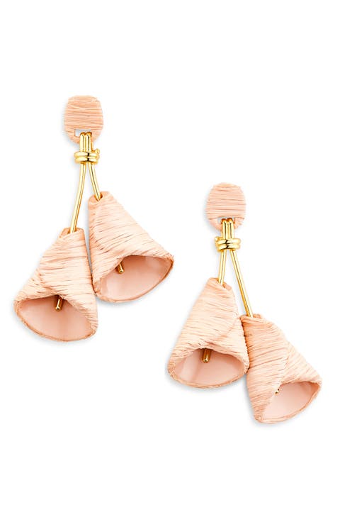 Raffia Calla Lily Drop Earrings