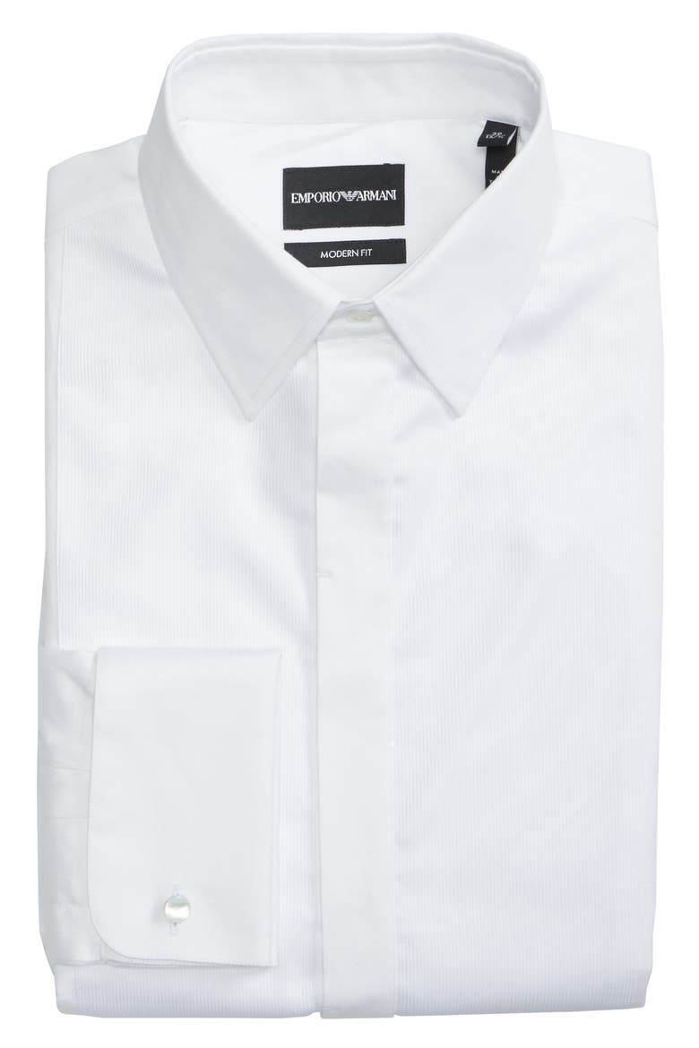 Slim Fit Stretch Tuxedo Shirt, Alternate, color, SOLID WHITE