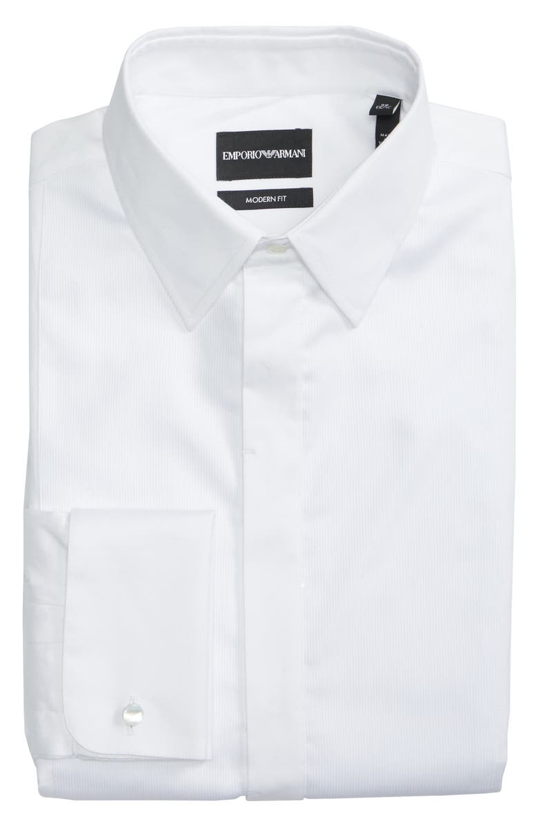 Emporio Armani Slim Fit Stretch Tuxedo Shirt, Alternate, color, 