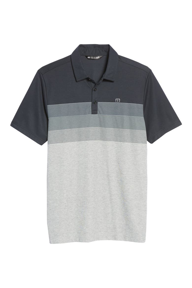 Take Flight Stripe Slim Fit Polo, Alternate, color, BLACK