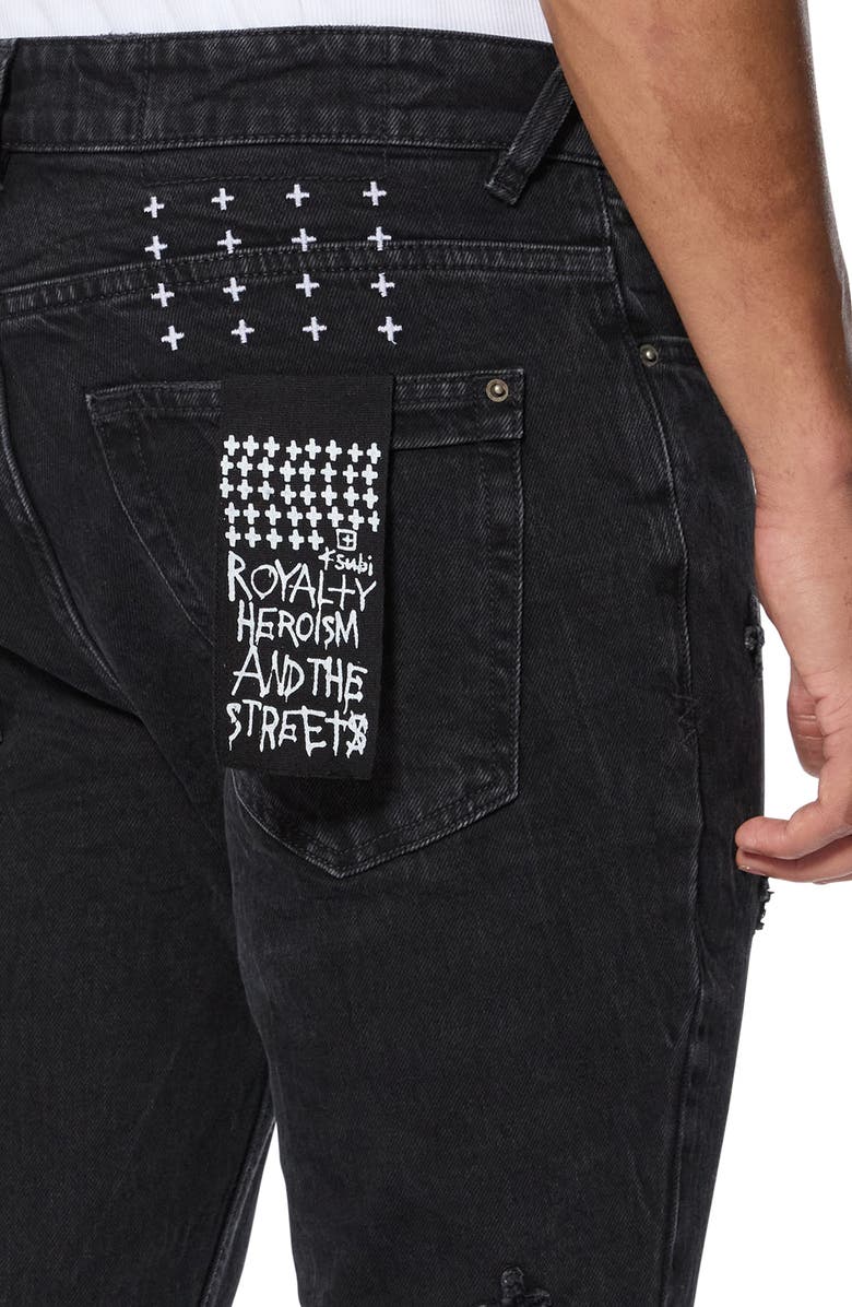 Ksubi Van Winkle Black Marble Kplus Skinny Jeans, Alternate, color, 