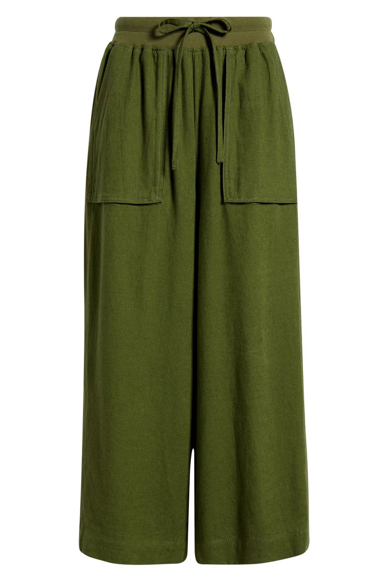 Patch Pocket Crop Drawstring Pants, Alternate, color, PINE