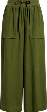 CITY BLUES Patch Pocket Crop Drawstring Pants