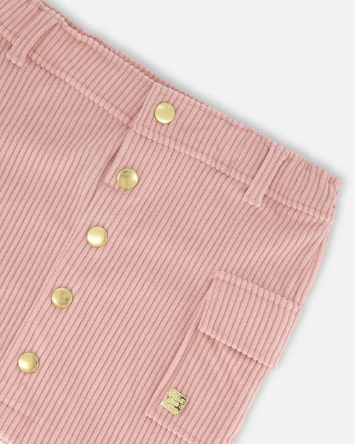 Deux Par Deux Corduroy Skirt With Cargo Pockets In Gold