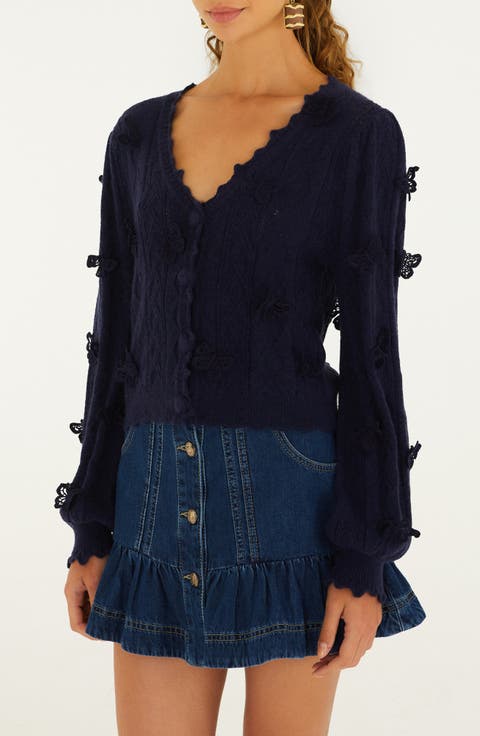 Richielieu 3-D Butterfly Detail Cardigan