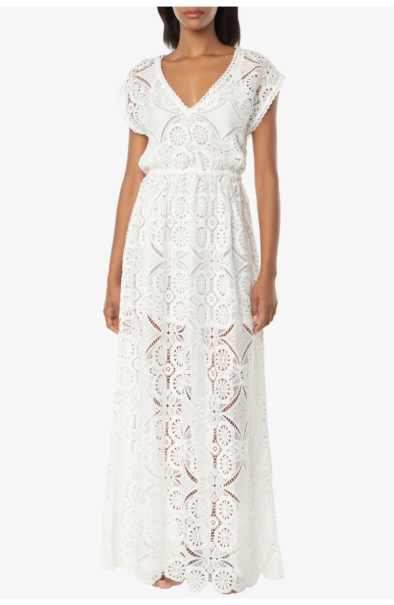 HELEN JON V-Neck Lace Maxi Dress, Main, color, Lace Crochet