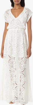 HELEN JON V-Neck Lace Maxi Dress