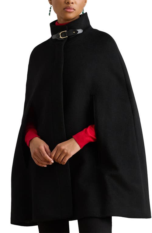 Ralph Lauren Lauren  Wool Blend Cape In Black