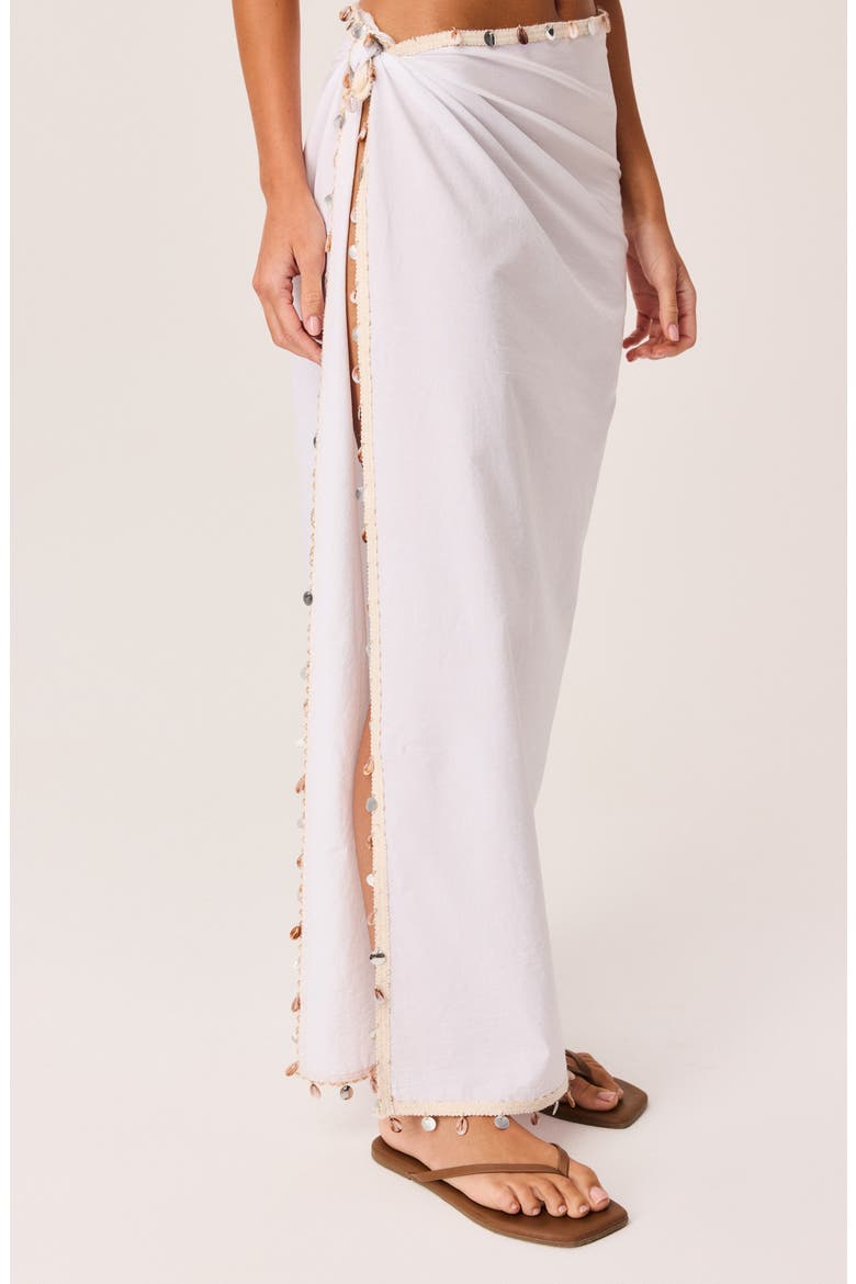 Zelie Shell Wrap Maxi Skirt, Alternate, color, WHITE