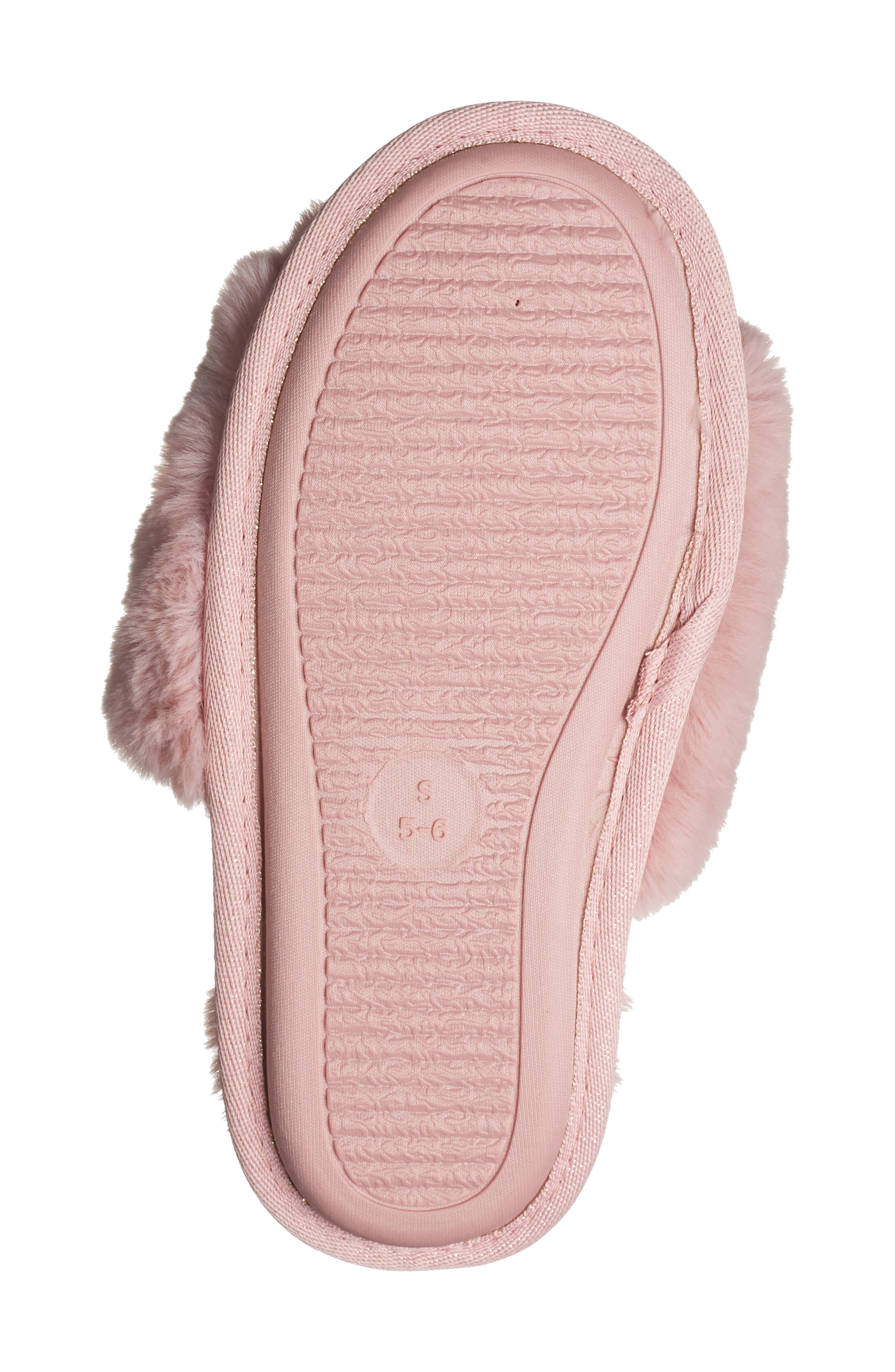 BCBG Plush Horsebit Faux Fur Slipper, Alternate, color, Blush