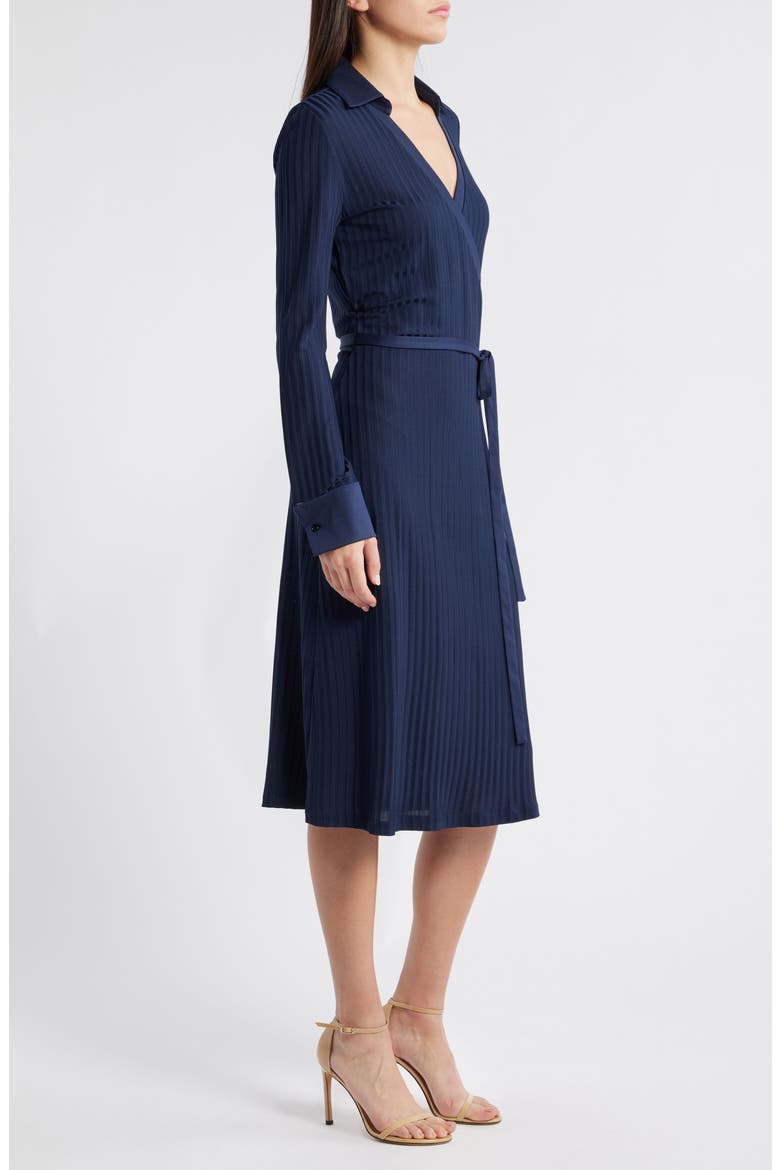 Ellarie Rib Long Sleeve Dress, Alternate, color, DK BU