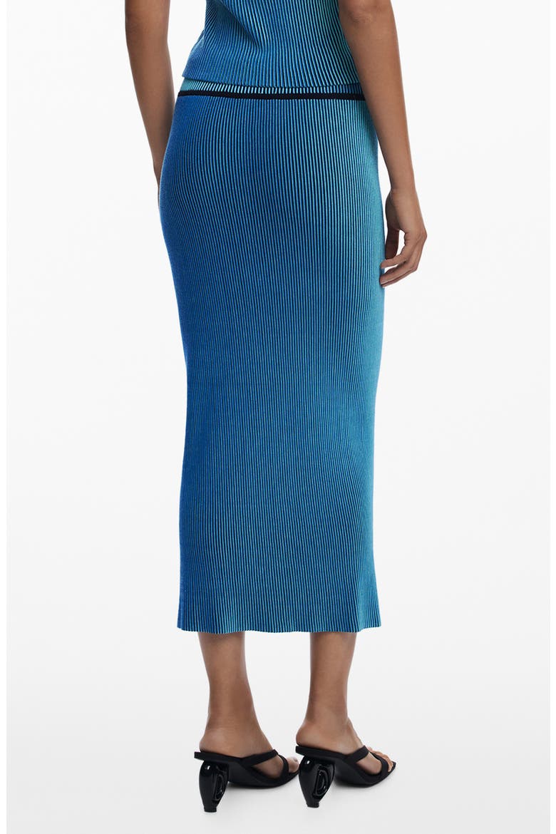 Rib Column Skirt, Alternate, color, BLUE