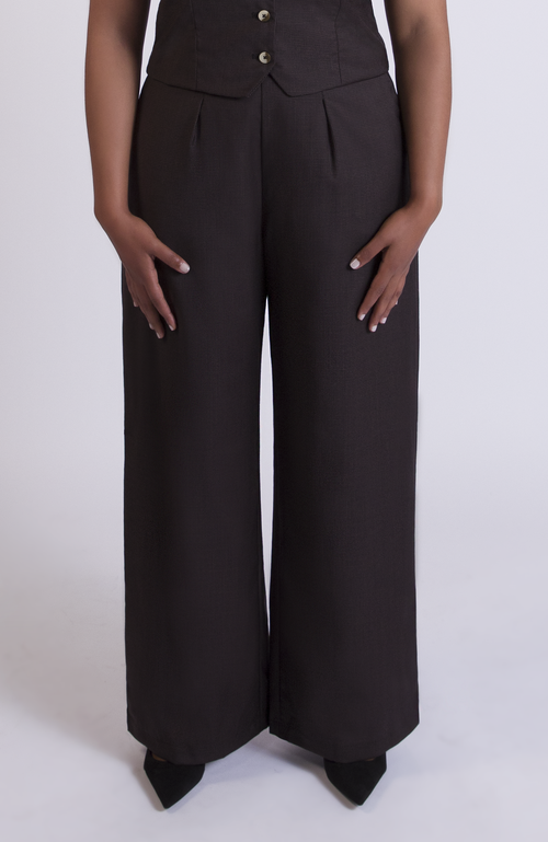 Aam The Label The Wool Wide Leg Pant For Full Hips And Thighs In Brown