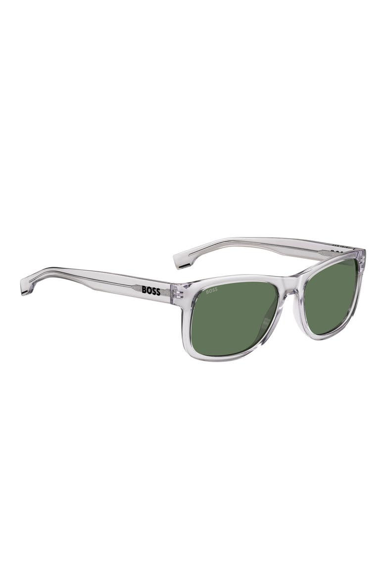 1568 55mm Polarized Gradient Rectangular Sunglasses, Alternate, color, CRYSTAL