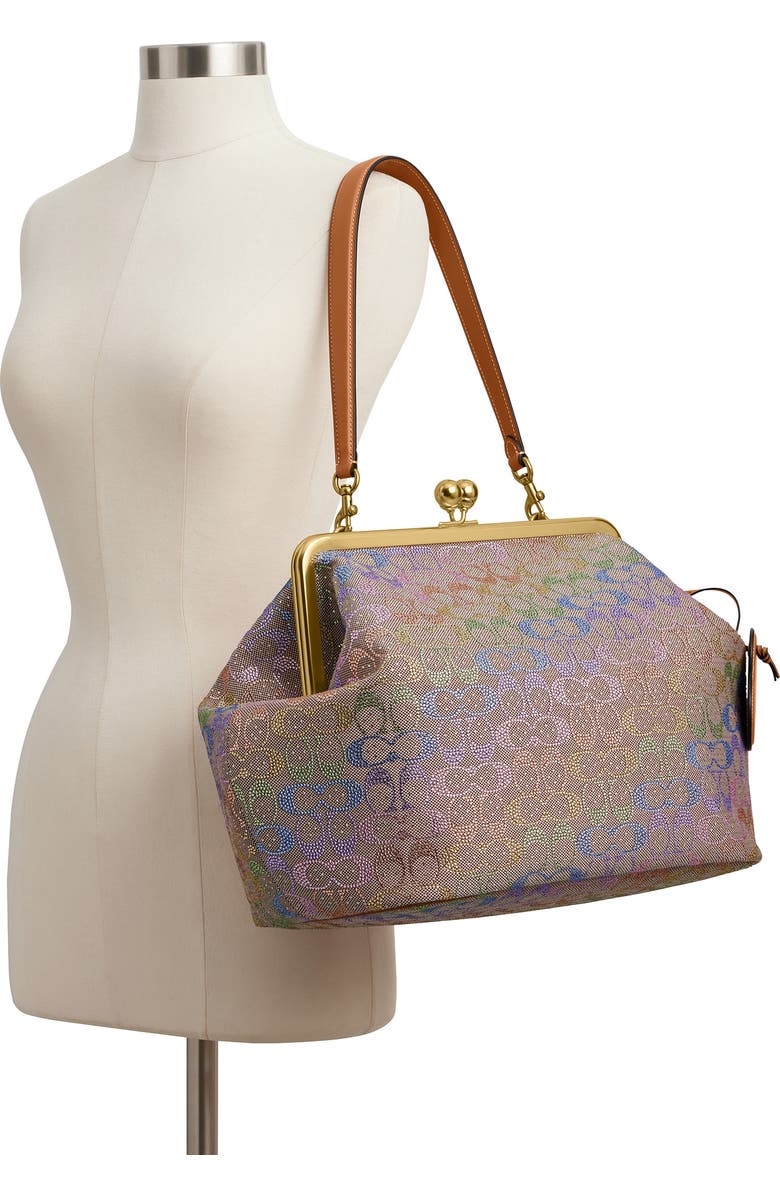 COACH Crystal Signature Jacquard Frame Bag, Alternate, color,