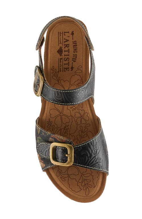 L'artiste By Spring Step Osuna Ankle Strap Platform Sandal In Black Multi