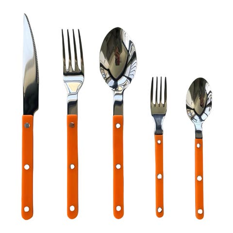 French Retro Flatware Set, Stainless Steel Rivet Cutlery Silverware