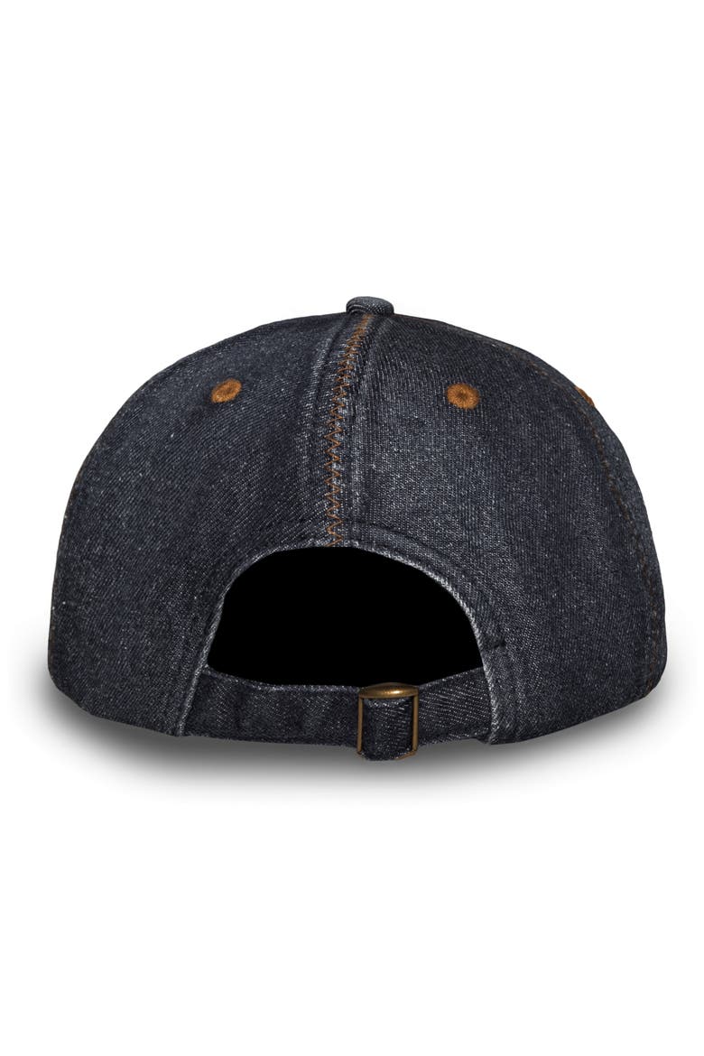 Zigzag Adjustable Cotton Denim Baseball Cap, Alternate, color, BLACK