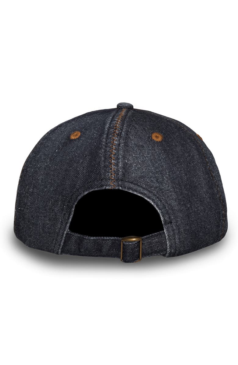 PLEASURES Zigzag Adjustable Cotton Denim Baseball Cap, Alternate, color, Black