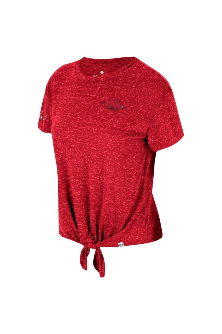 Women's Colosseum Cardinal Arkansas Razorbacks Finalists Tie-Front T-Shirt, Alternate, color, Cardinal