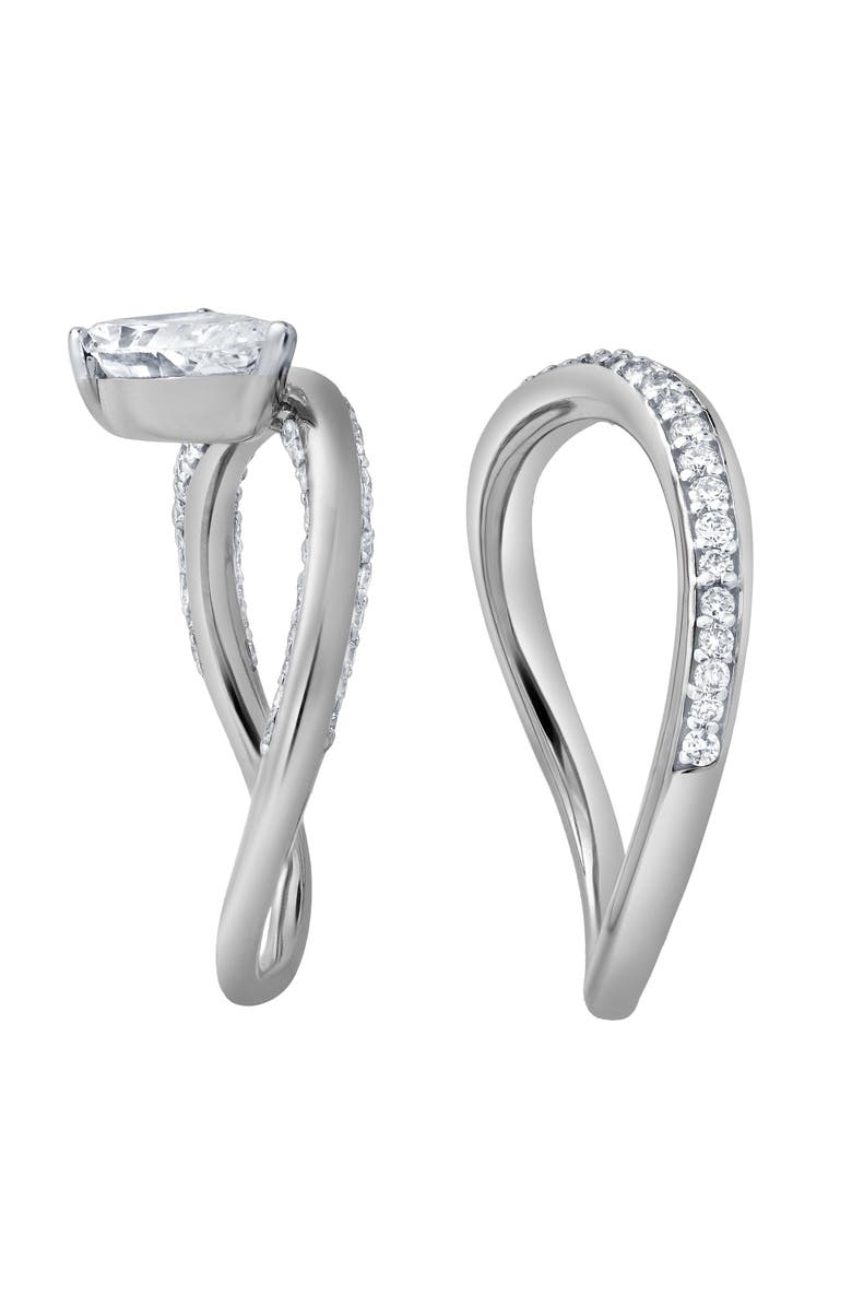 LuvMyJewelry Selena Silk Wave 2.00 Ct Pear Lab Grown Diamond Engagement Ring, Alternate, color, 14K White Gold