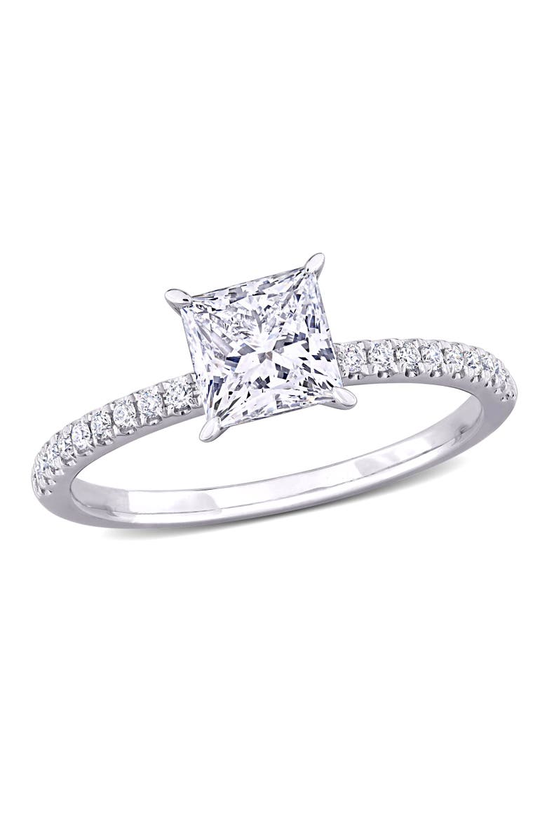 Lab Grown Diamond Princess Engagement Ring 14k, Main, color, White Gold