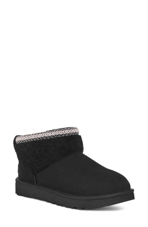 Ugg(r) Classic Ultra Mini Max Curly Shearling Boot In Black