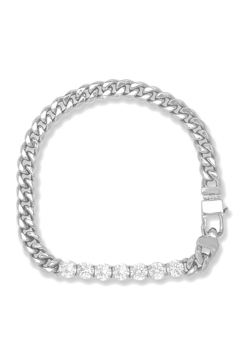 Julian Loves Cubic Zirconia Bracelet, Main, color, SILVER-WHITE