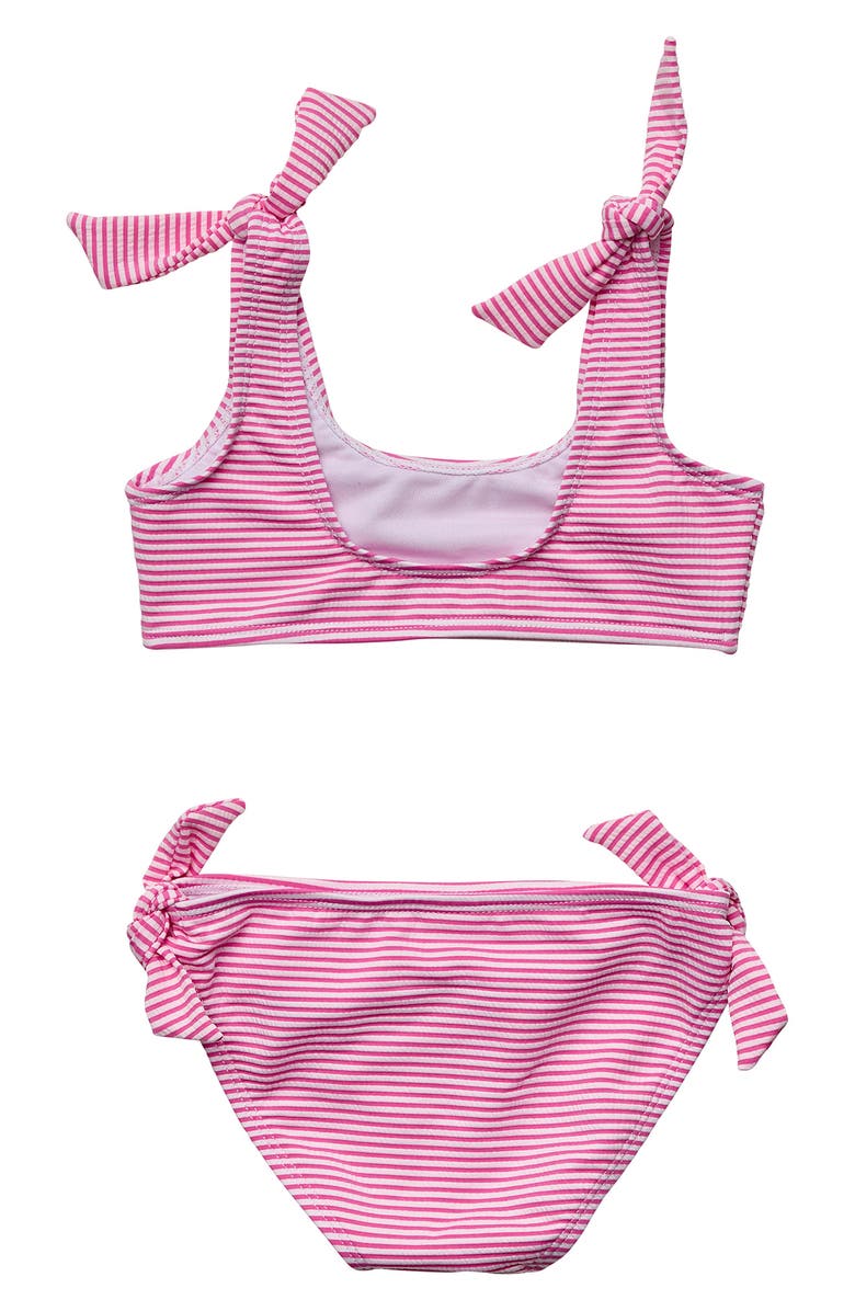 Snapper Rock Kids' Raspberry Stripe Two-Piece Swimsuit, Alternate, color, 