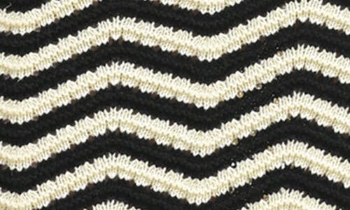 Lush Wavy Knit Midi Dress In Cream Black