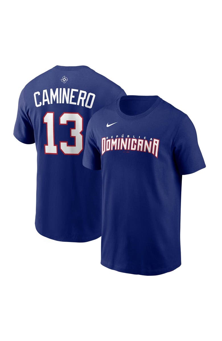 Nike Men's Nike Junior Caminero Royal Dominican Republic Baseball 2026 World Baseball Classic Name & Number T-Shirt, Main, color,