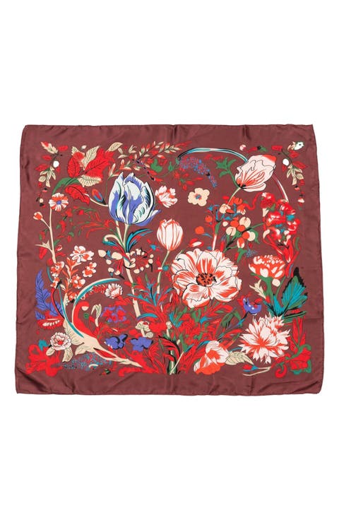 Floral Satin Scarf