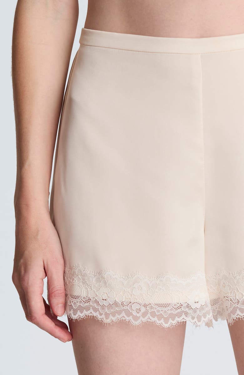 Kenneth Cole Tonal Lace Shorts, Alternate, color, Feather White