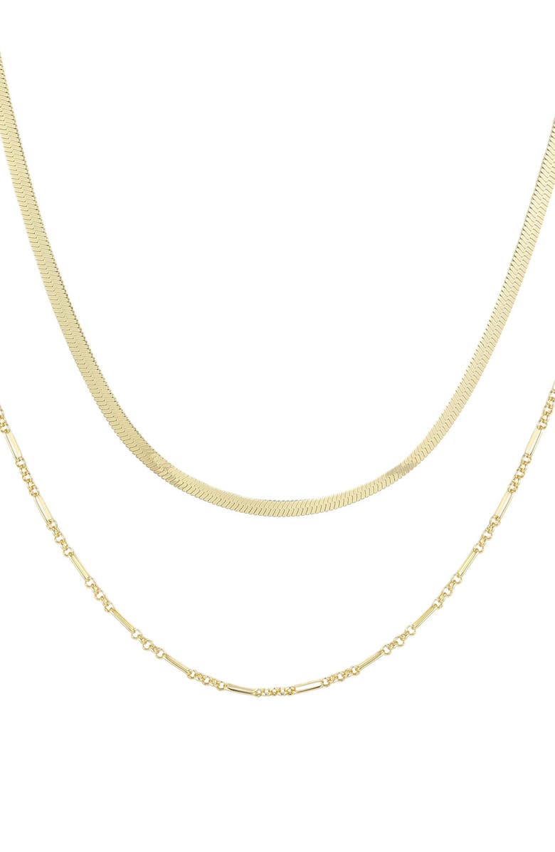 Adornia Set of 2 Assorted Chain Necklaces, Main, color, Gold