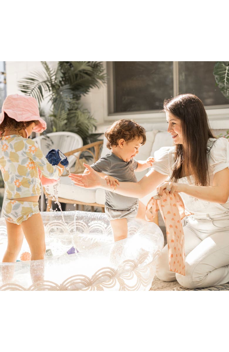 Tiny Twinkle Mess-Proof Waterproof Washable Baby/Toddler Wet Bags - Solids, Alternate, color, Blue Floral