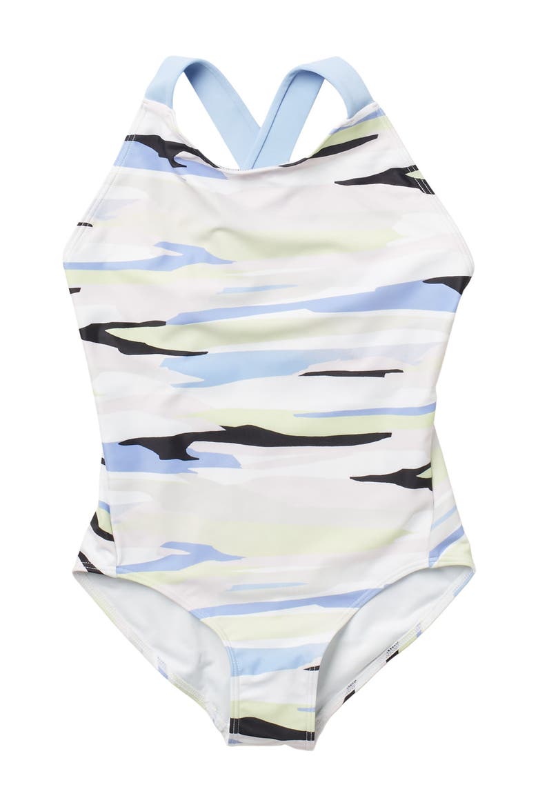 Kids' Somersault One Piece Swimsuit, Main, color, BLUE SERENITY CALM WATERS PRT