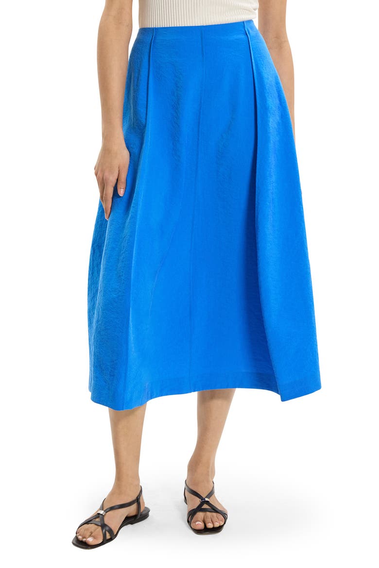 Curved Parachute Silk Blend Skirt, Main, color, JEWEL BLUE