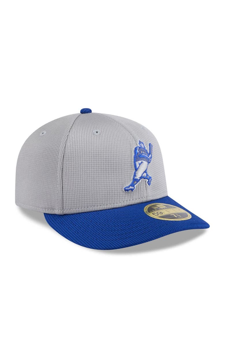 New Era Men's New Era Gray/Royal Milwaukee Brewers 2025 Batting Practice Low Profile 59FIFTY Fitted Hat, Alternate, color, Gray