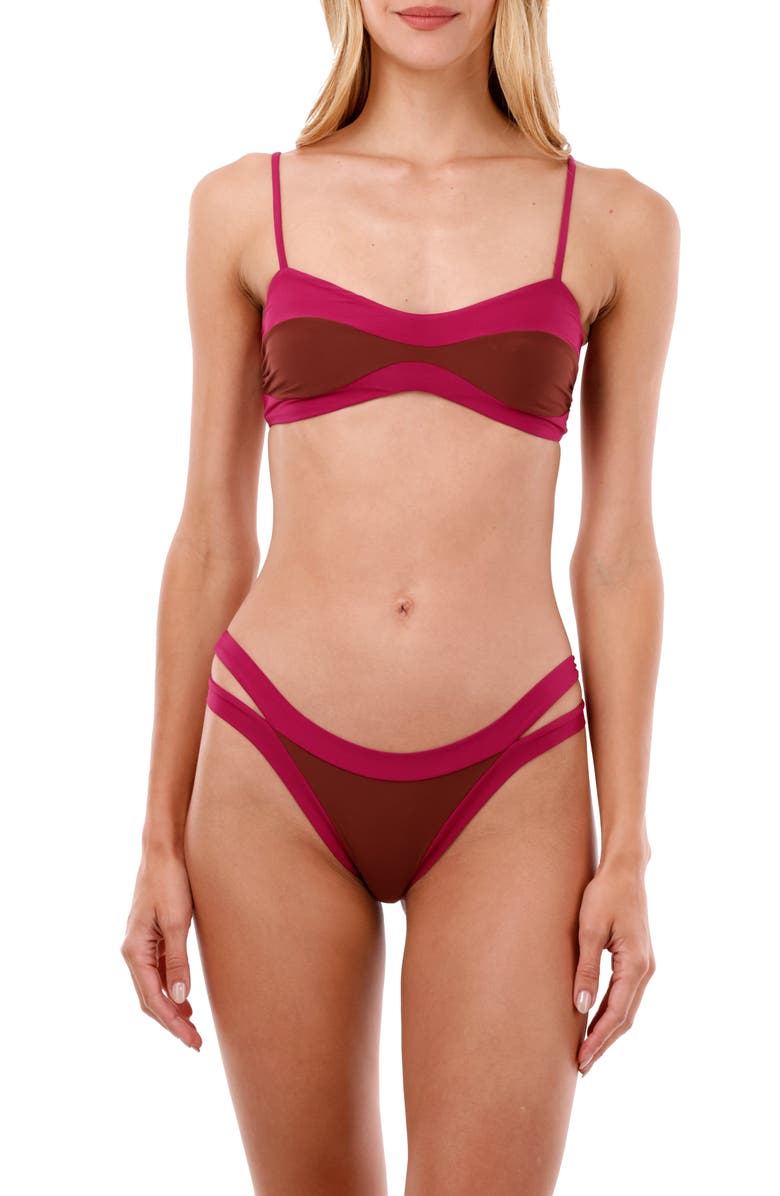 MALAI Color Blend Array Bikini Bottoms, Alternate, color, Raspberry Color Blend