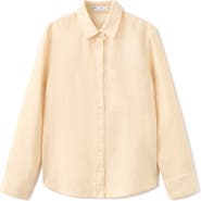 MANGO Linen Button-Up Shirt