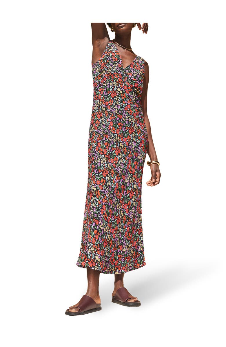 Ro&Zo Sleeveless Ditsy V-Neck Midi Dress, Alternate, color, Red