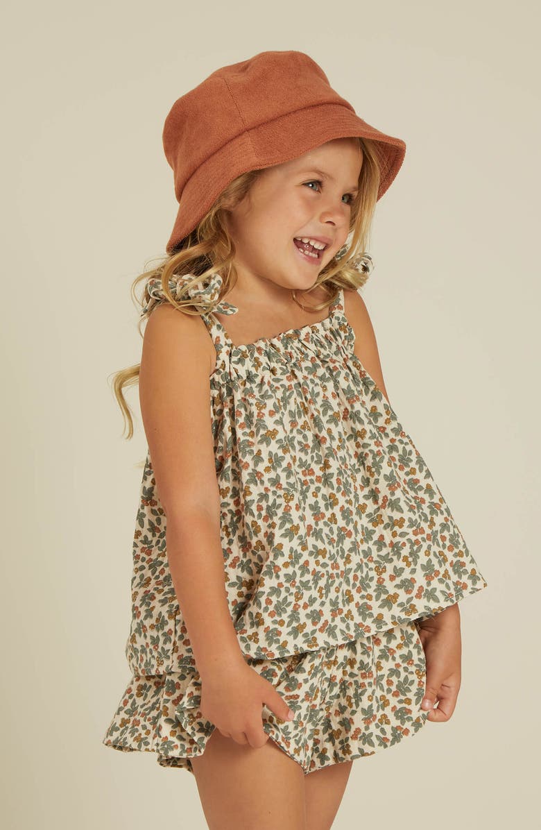 Rylee + Cru Floral Ruffle Cotton Tank Top, Alternate, color, 