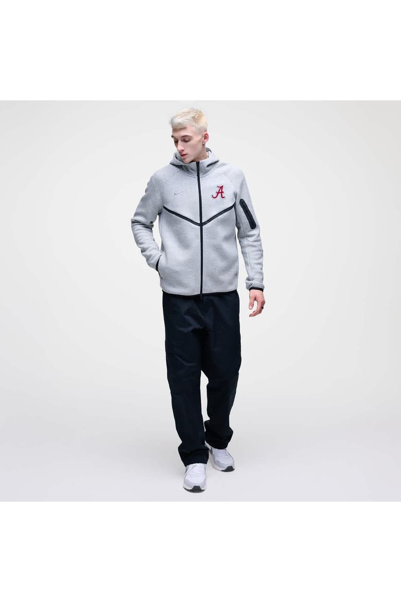 Men's Nike Heather Gray Alabama Crimson Tide Tech Fleece Full-Zip Windrunner Hoodie, Alternate, color, Heather Gray